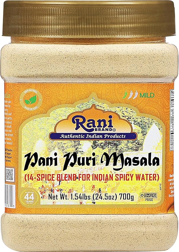 Rani Pani Puri Masala (14-Spice Blend for Indian Spicy Water) 24.5oz (1.54lbs) 700g PET Jar ~ All