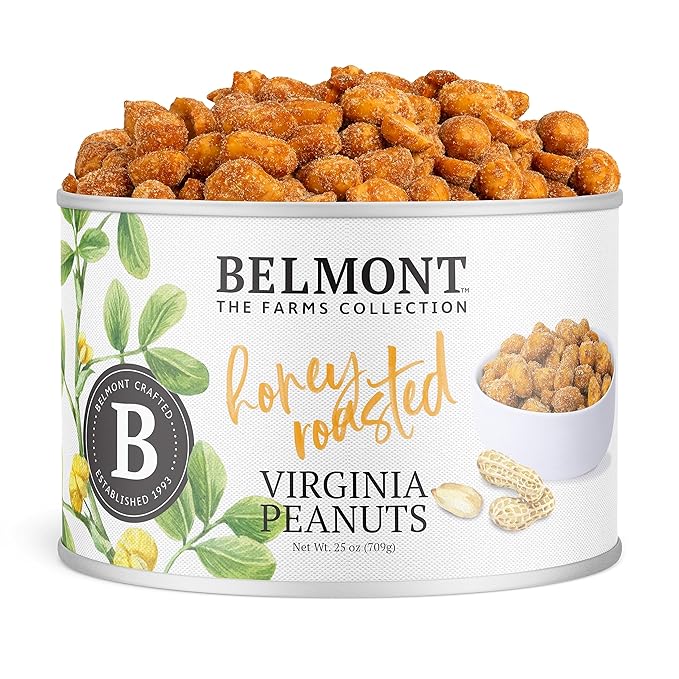 Belmont Peanuts Gourmet Honey Roasted Virginia Peanuts, 25 oz (1 Pack) ??Only 8 Simple Ingredients