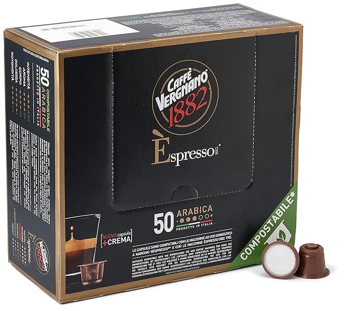 Caffe' Vergnano 1882 Medium Roast Arabica Robusta Espresso Original Line Machine Compatible