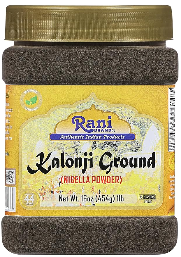 Rani Kalonji (Black Seed, Nigella Sativa, Black Cumin) Ground, Powder 16oz (1lb) 454g PET Jar ~ All