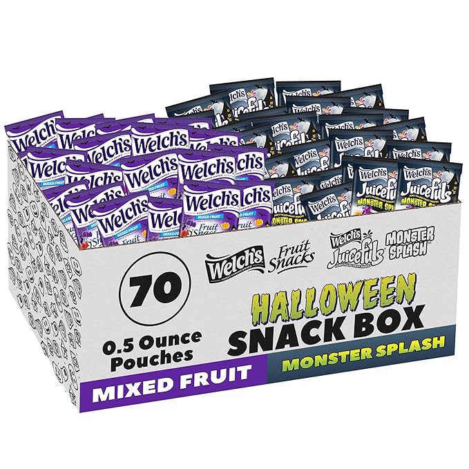 Welch?™s Fruit Snacks Mixed Fruit Halloween & Juicefuls Monster Splash Variety Pack, Great for
