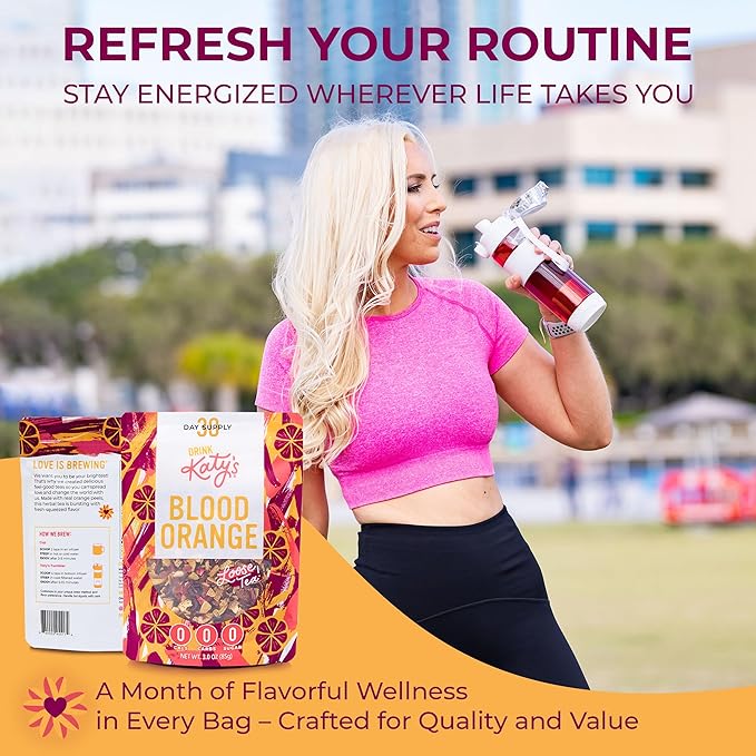 Katy's Blood Orange Loose Leaf Tea | Fruity & Citrusy Herbal Tea | Orange Peel & Hibiscus |