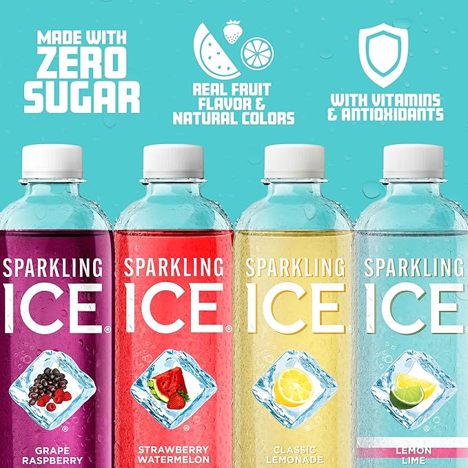 Sparkling Ice Blue Variety Pack, Zero Sugar Sparkling Water, with Vitamins and Antioxidants, 17 fl