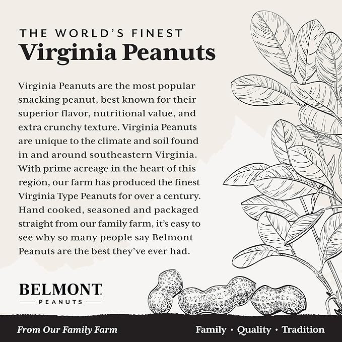 Belmont Peanuts Gourmet Sea-Salted Virginia Peanuts, 38 oz (1 Pack) ??Only 3 Simple Ingredients, No