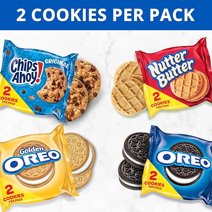 OREO, CHIPS AHOY!, Nutter Butter, SOUR PATCH KIDS & SWEDISH FISH Cookies & Candy Variety Pack, 40