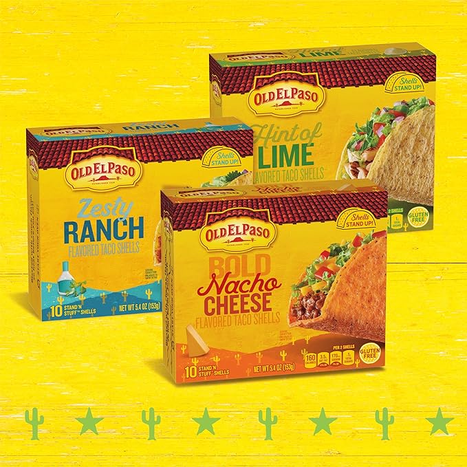 Old El Paso Stand 'N Stuff Taco Shells With a Hint Of Lime, 10-count (Pack of 6)