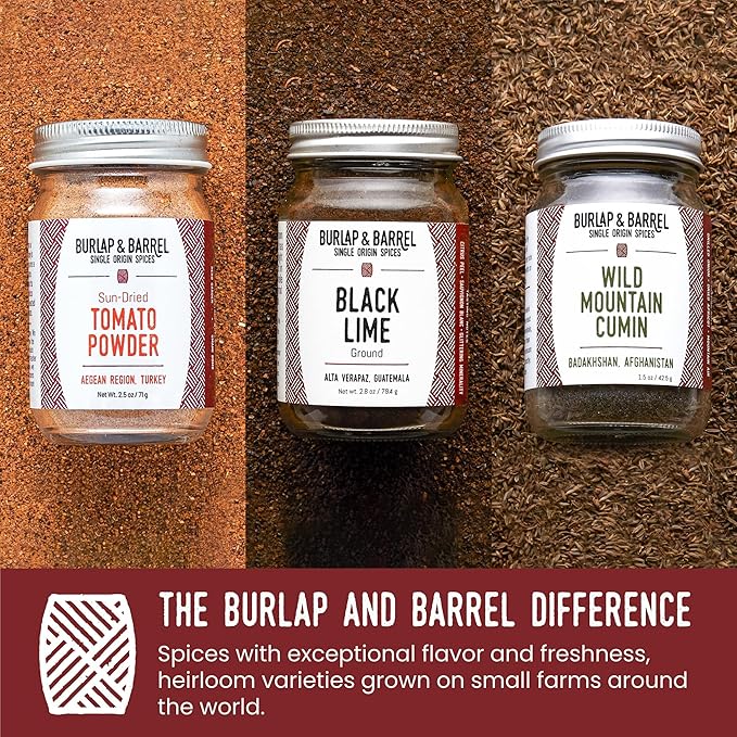 Burlap & Barrel Taco Seasoning Single Origin Spice Set - Wild Mountain Cumin, Sun-Dried Tomato