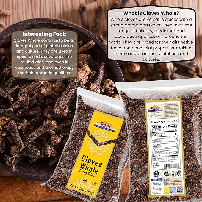 Rani Cloves Whole (Laung) 14oz (400g) Great for Food, Tea, Pomander Balls and Potpourri, Hand