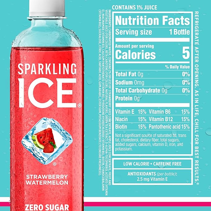 Sparkling Ice Blue Variety Pack, Zero Sugar Sparkling Water, with Vitamins and Antioxidants, 17 fl