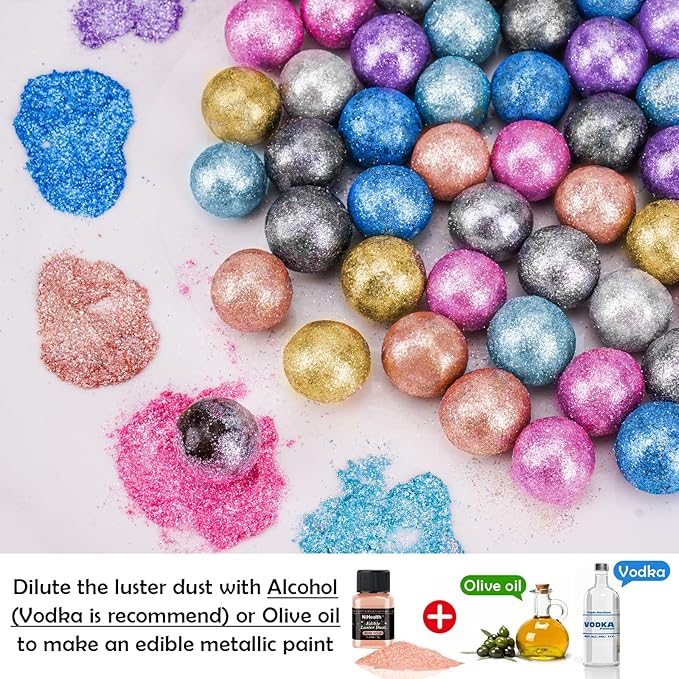 NiHome Edible Food-Grade Glitter Powder Glimmer Luster Dust Metallic Fancy Food Decorating Sprinkle