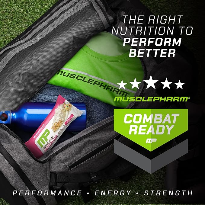MusclePharm Combat Ready Protein Bar, Confetti Cake High Protein Bars, Combat Cravings, Fuel