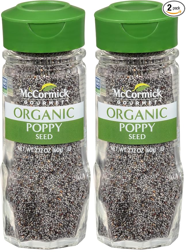 McCormick Gourmet Organic Poppy Seed, 2.12 Oz (Pack of 2)