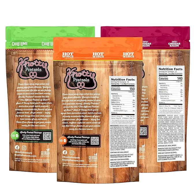 Knotty Pretzels ???쏷he Official Pretzel of Beer??7.5 Ounce Pretzel in Resealable Snacks Bags