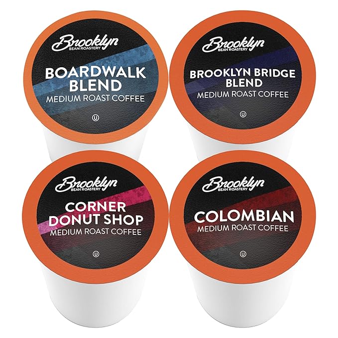 Brooklyn Beans Coffee Pods, Medium Roast Gourmet Variety Pack - Compatible with Keurig K Cup