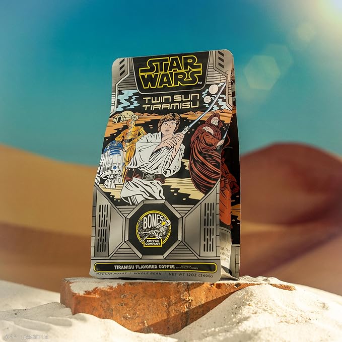 Bones Coffee Company Star Wars Twin Sun Tiramisu Flavored Coffee, Medium Roast Low Acid Arabica