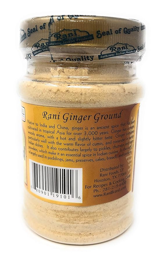 Rani Ginger (Adarak) Powder Ground, Spice 2.5oz (71g) PET Jar ~ All Natural | Vegan | Gluten