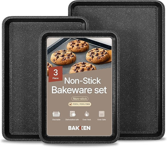 BAKKEN Kitchen Baking Pans - Small, Medium, and Large Cookie Pan (13.58×9.65, 15.75×11