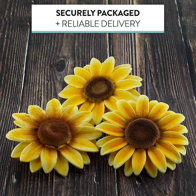 Global Sugar Art Sunflower Sugar Cake Flowers, 9 Count by Chef Alan Tetreault