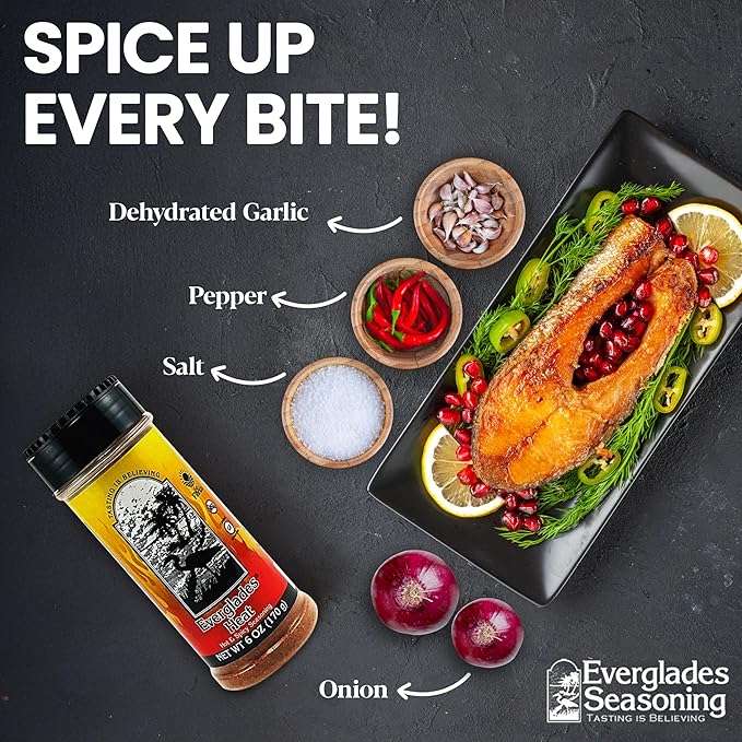 Everglades Heat Seasoning Spicy Blend for Chicken Wings, Chili, Fish & Fries, Add Zest with Red
