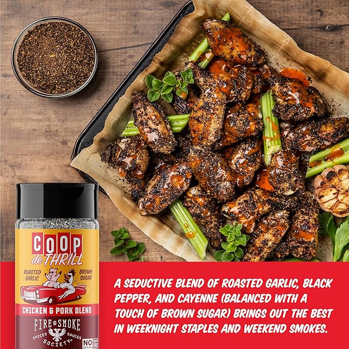Fire & Smoke Society Coop de Thrill BBQ Seasoning | Chicken Seasonings and Pork Rubs for Smoking