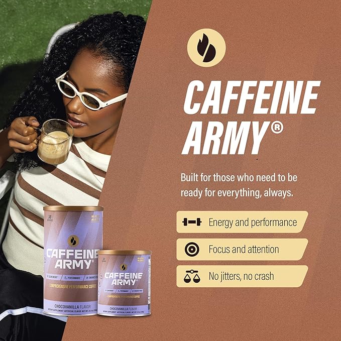 CAFFEINE ARMY ChocoVanilla | Comprehensive Functional Coffee with MCTs, CoQ10, Collagen and