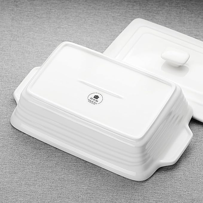 MALACASA 4.4 Quart Baking Dish With Lid, Porcelain Casserole dish with Lid, 13 x 9 Lasagna Pan Deep