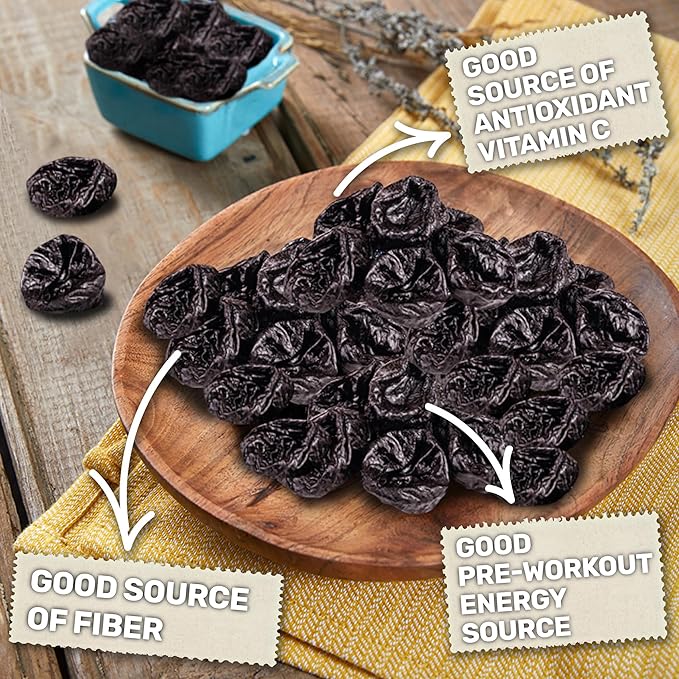 Happy Village Organic Soft Dried Prunes (Plums) On the Go – 3 Bags (15 Individual Portion Packs) |