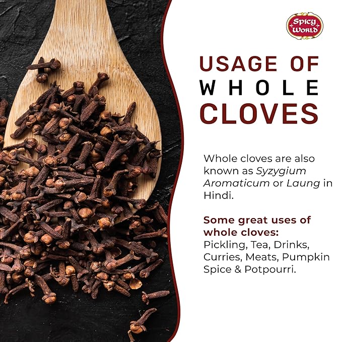 Cloves Whole Bulk 14 Oz Bag - Pure, Non-GMO, Premium Hand Picked Quality - Great for Foods, Clove