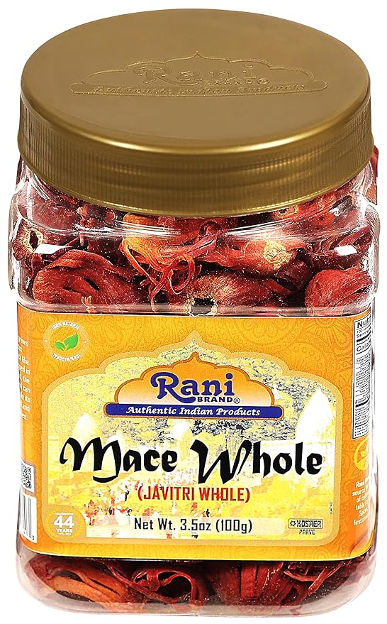 Rani Mace Whole (Javathri), Spice 3.5oz (100g) PET Jar ~ All Natural | Vegan | Gluten Friendly |
