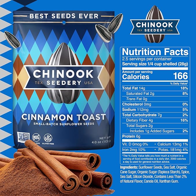 Chinook Seedery Roasted Jumbo Sunflower Seeds - Keto Snacks - Best For Snack Packs - Gluten Free