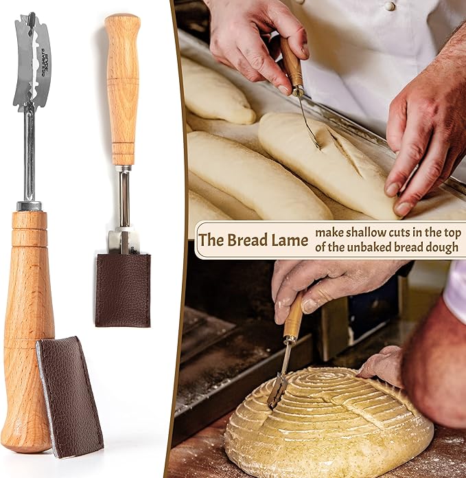 Sourdough Bread Baking Supplies Starter Kit, Banneton Proofing Basket 9'' Round, Sourdough Starter