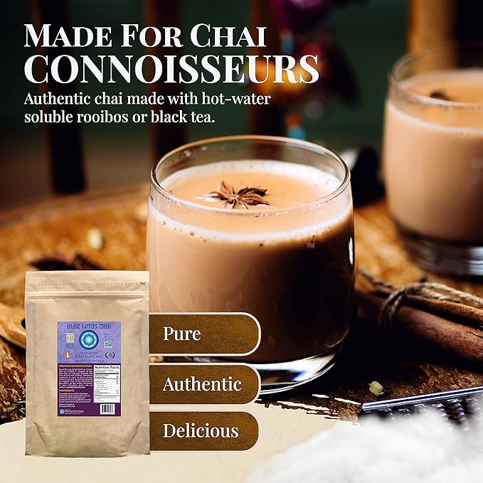 Blue Lotus Chai - Star Anise Masala Chai - Makes 530 Cups - 1 Pound Bulk Bag Masala Spiced Chai