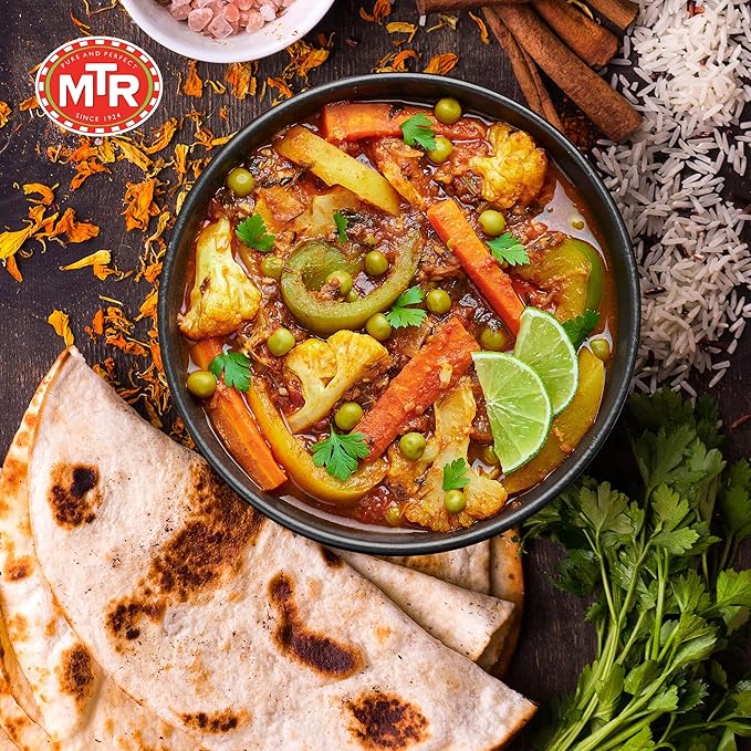 MTR - Minute Meals: Flavorful Mixed Vegetable Curry - Authentic Indian Ready-to-Eat Meal with No