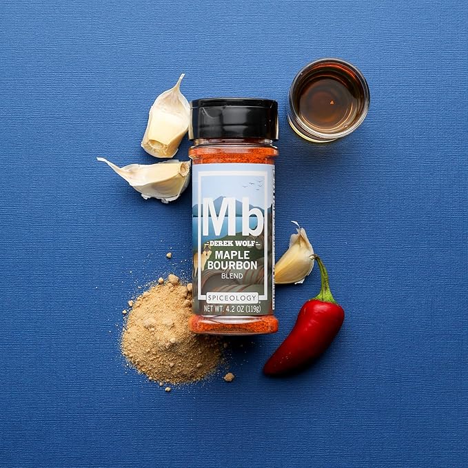 Spiceology & Derek Wolf - Maple Bourbon Seasoning - Sweet & Smoky Barbeque Rubs, Seasonings and