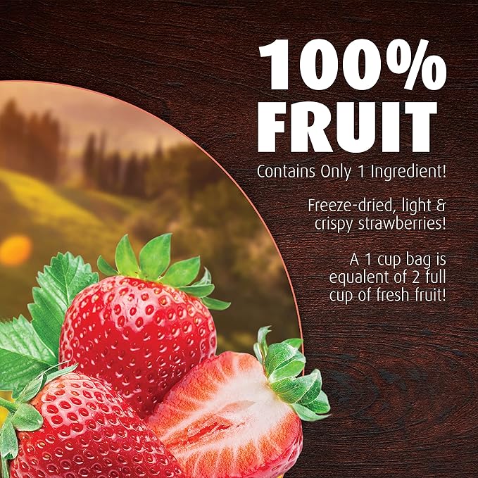 Brothers All Natural Freeze Dried Fruit Crisps, Strawberry, 1 Oz (Pack of 8), Made with 100% Fruit