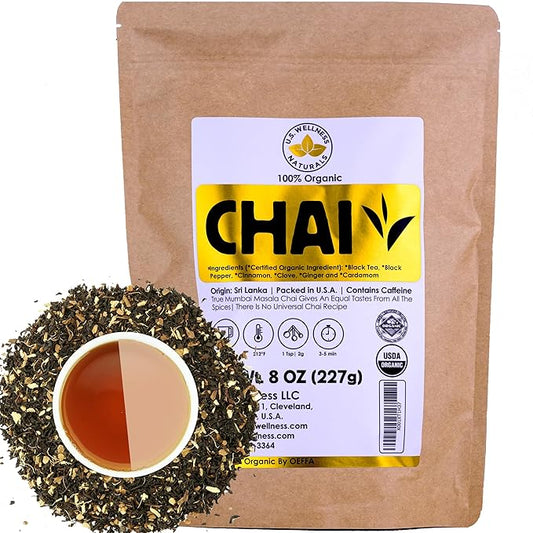 Classic Chai Tea Loose Leaf | CEYLON (110+ Cups) | 100% CERTIFIED ORGANIC Chai Ingredients| Black