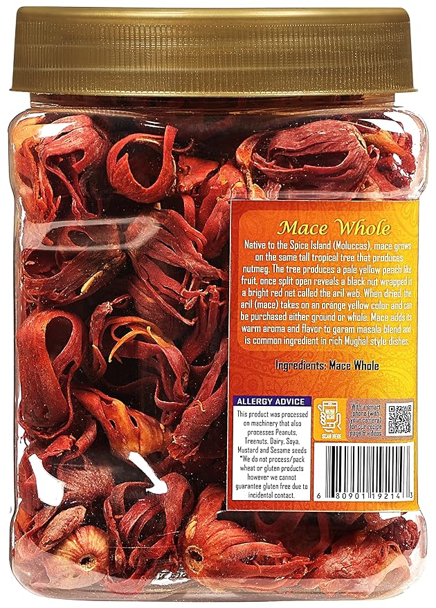 Rani Mace Whole (Javathri), Spice 3.5oz (100g) PET Jar ~ All Natural | Vegan | Gluten Friendly |