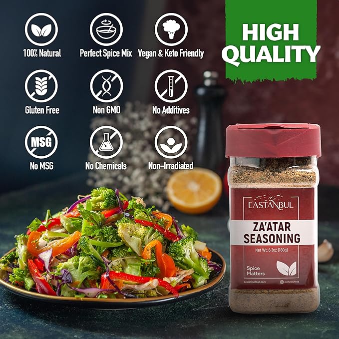 Eastanbul Zaatar Seasoning, 6.3oz, Za'atar, Zaatar Spice from Middle Eastern Spices, Perfect for