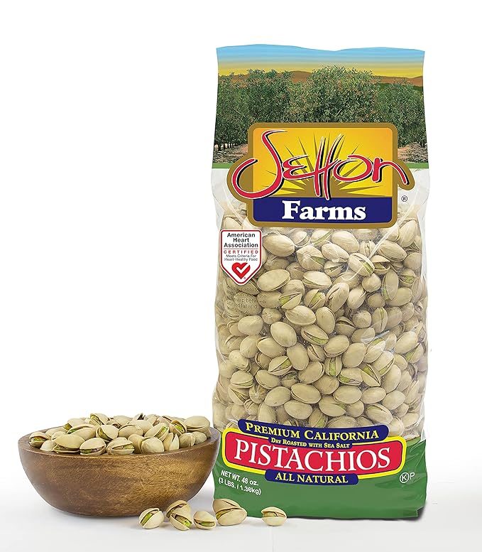 Setton Farms Premium Pistachios, Dry Roasted with Sea Salt, 48 Oz Bag (Pack of 2) Total 96 Oz. / 6
