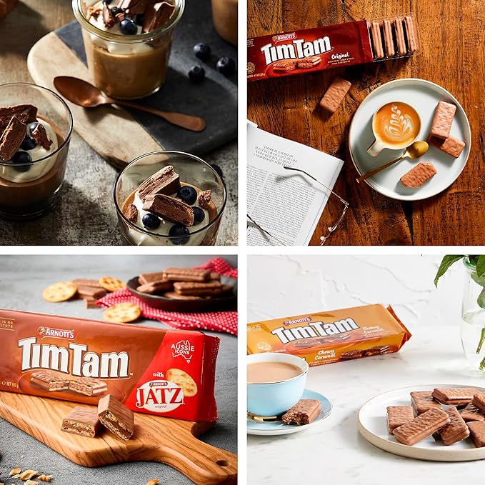 Tim Tam Variety Pack: Original, Double Chocolate, Chewy Caramel & Jatz - Authentic Australian