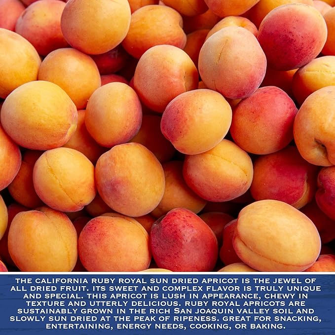 Traina Home Grown California Sun Dried Ruby Royal Apricots - Healthy, No Sugar Added, Non GMO