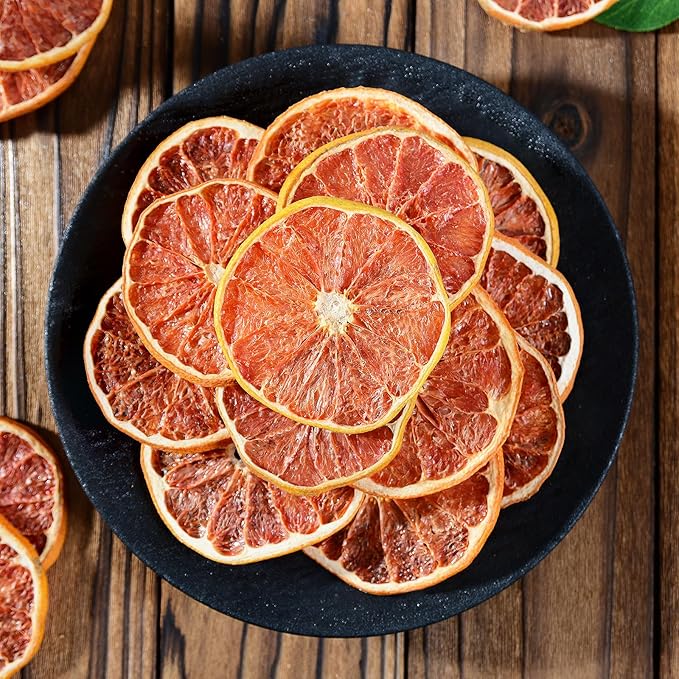 Dried Grapefruit Slices, 8.82oz/250g,Dehydrated fruit for Cocktails garnish, 100% Natural Fruit No