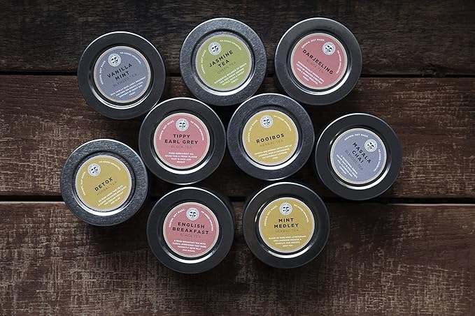 Golden Moon Tea Variety Pack - 9 Loose Leaf Tea Sampler - Organic Black, Green, White, and Herbal