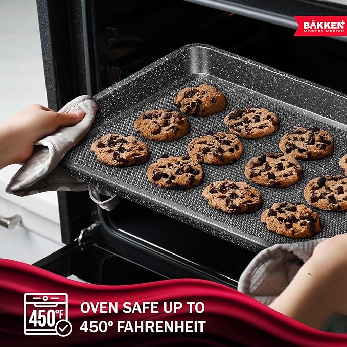 BAKKEN Kitchen Baking Pans - Small, Medium, and Large Cookie Pan (13.58×9.65, 15.75×11