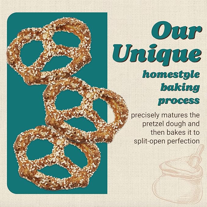 Unique Snacks Extra Salt Splits Pretzels, Original Split-Open Pretzels, Delicious Homestyle Baked
