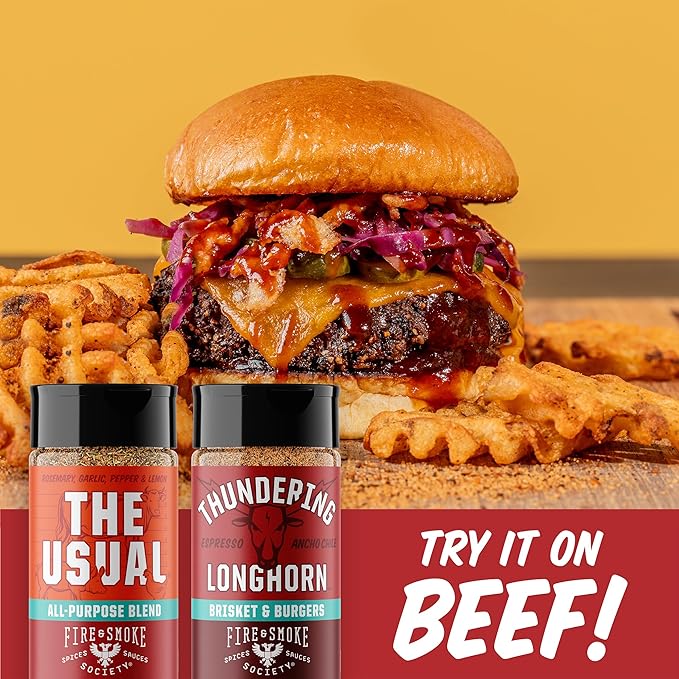 Fire & Smoke Society Essential Grill Variety Pack | BBQ Rubs and Seasonings, Grilling Gifts for