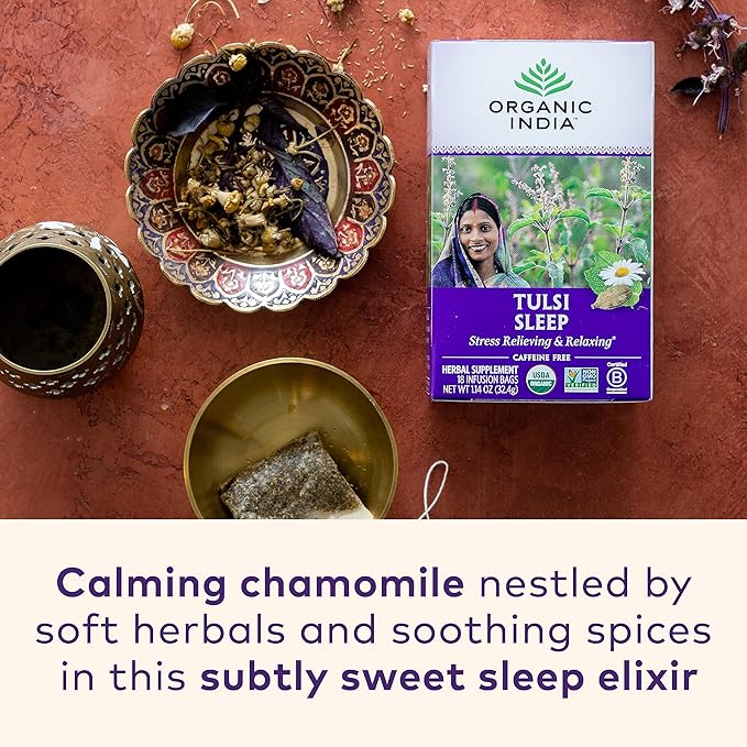 ORGANIC INDIA Iced Tulsi Tea Bags Variety Pack - Assorted Tea, Holy Basil, Ashwaganda, Sleep, Honey