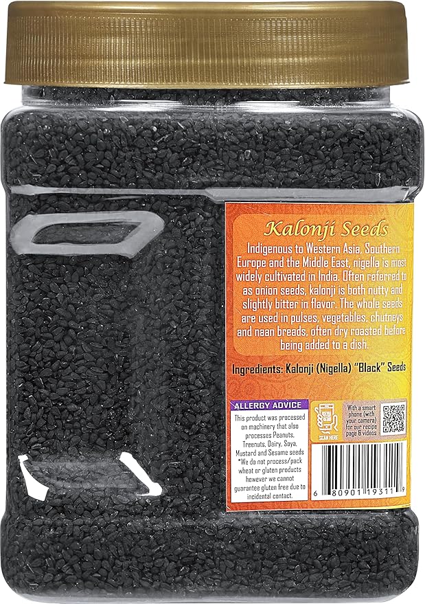 Rani Kalonji (Black Seed, Nigella Sativa, Black Cumin) Seeds 16oz (1lb) 454g PET Jar ~ All Natural