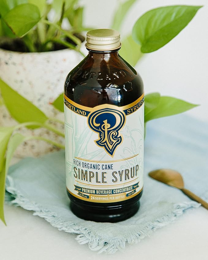 Portland Syrups Organic Cane Simple Syrup - Drink Mix for Exceptional Cocktails, Sugar for Drinks