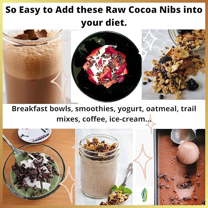 Pure Natural Miracles Cacao Nibs Unsweetened | Raw, Sugar Free, Organic Dark Chocolate Chips |